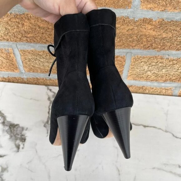 Veronica Beard "Hawthorne" Black Suede Booties 38 - Picture 5 of 12